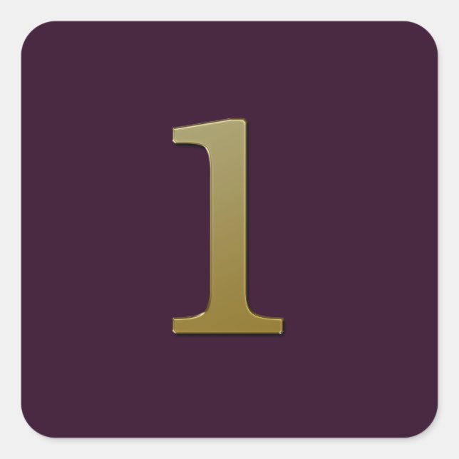 Number 1 gold on purple square sticker (Front)