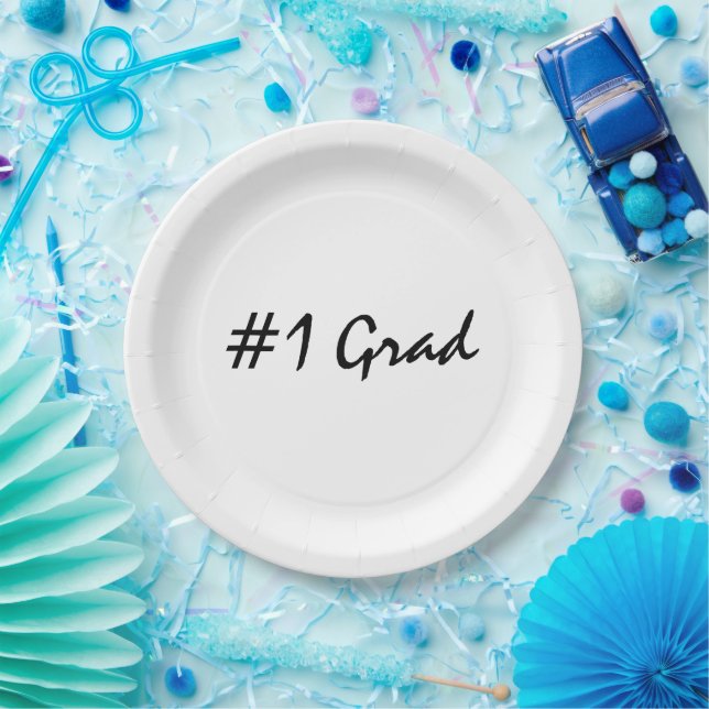 Number 1 Grad Personalize  Paper Plate (Party)