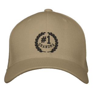 Number 1 Grandma All Star Laurels Embroidery Embroidered Hat