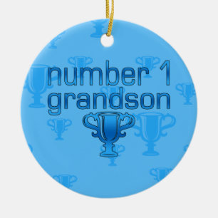Number 1 Grandson Ceramic Ornament