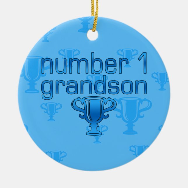 Number 1 Grandson Ceramic Ornament (Front)