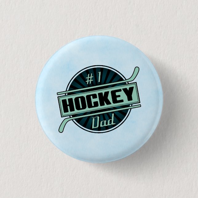 Number 1 Hockey Dad Button, Hockey Pin (Front)
