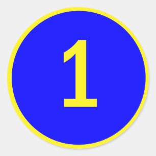 number 1 in a circle classic round sticker