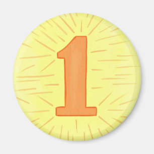 Number 1 in Orange and Yellow Magnets