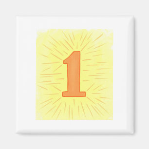 Number 1 in Orange and Yellow Magnets