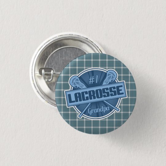 Number 1 Lacrosse Grandpa Badge 1 Inch Round Button