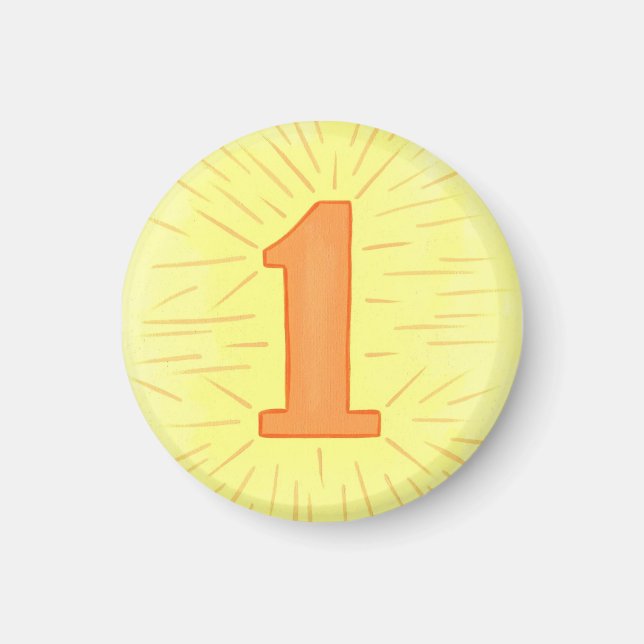 Number 1 magnet with yellow and orange (Front)