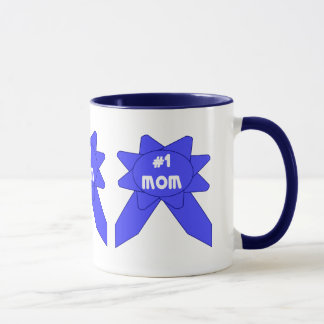 Number 1 Mom Blue Ribbon Mug