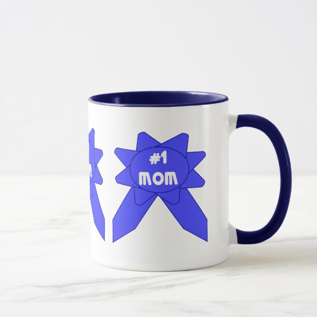 Number 1 Mom Blue Ribbon Mug (Right)