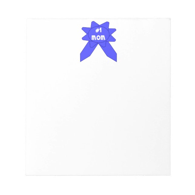 Number 1 Mom Blue Ribbon Notepad (Front)