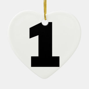 Number 1 one ceramic ornament