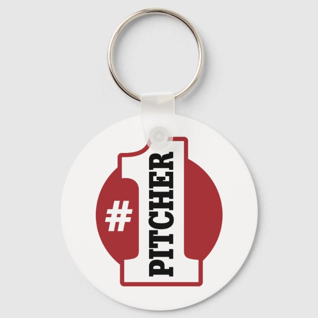 Number 1 Pitcher Keychain (Front)