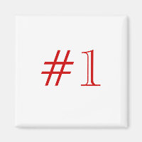 Number 1. Red and White. Custom