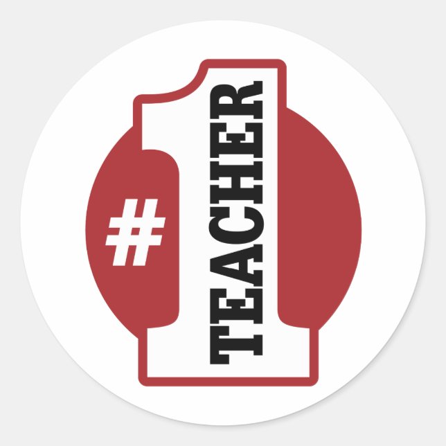 Number 1 Teacher Classic Round Sticker (Front)