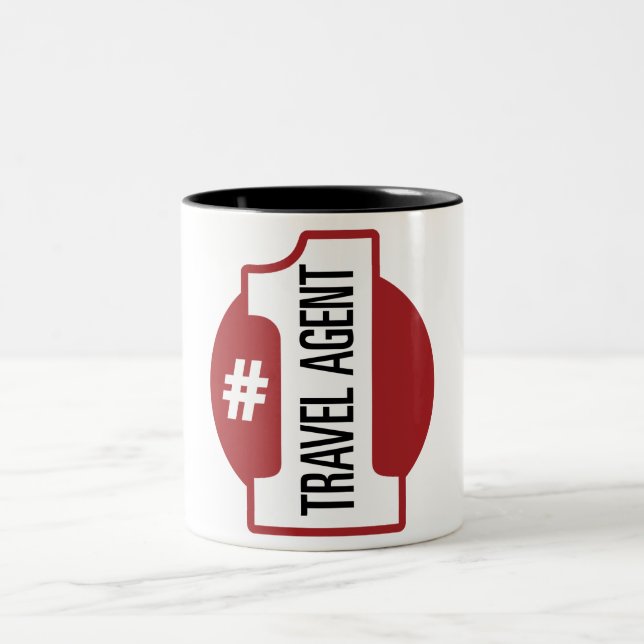 Number 1 Travel Agent Two-Tone Coffee Mug (Center)