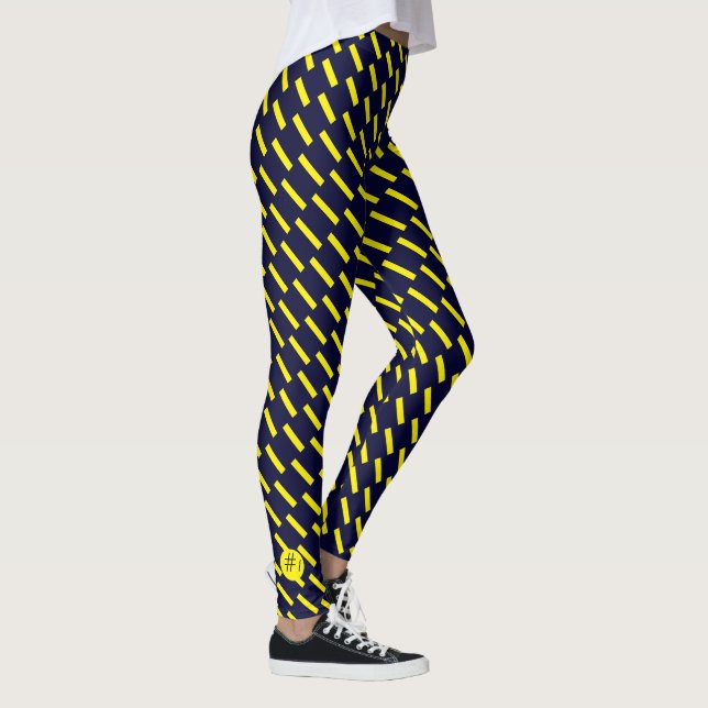 Number # 1 Yellow Lines Choose Your Colour Legging (Right)