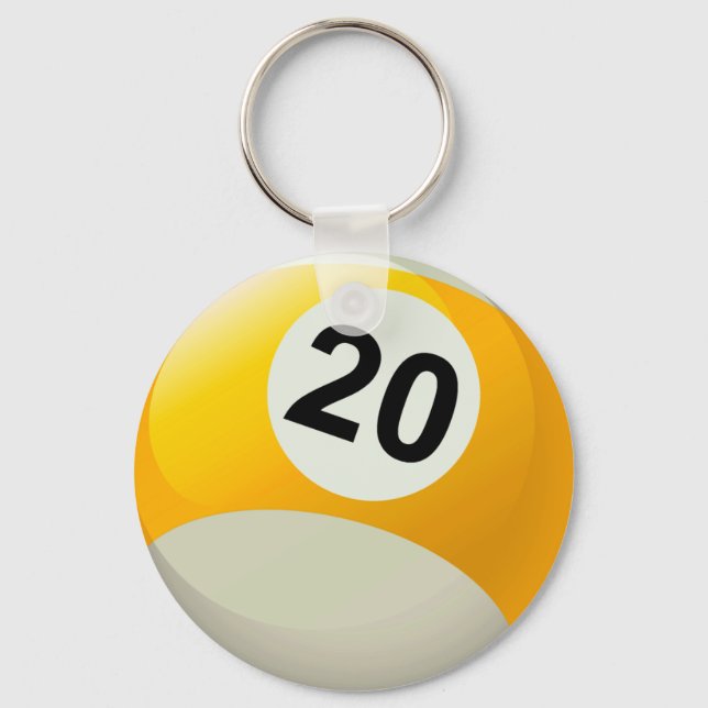 Number 20 Billiards Ball Keychain (Front)