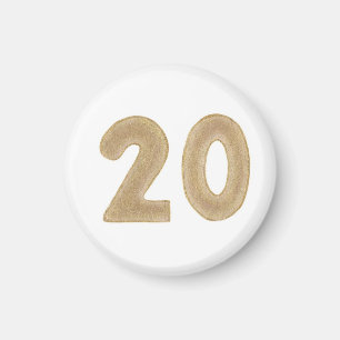 Number 20 in gold on magnets