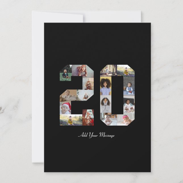 Number 20 Photo Collage Announcement (Front)