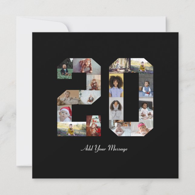 Number 20 Photo Collage Card (Front)