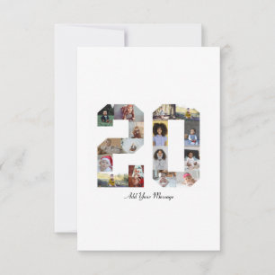 Number 20 Photo Collage Card