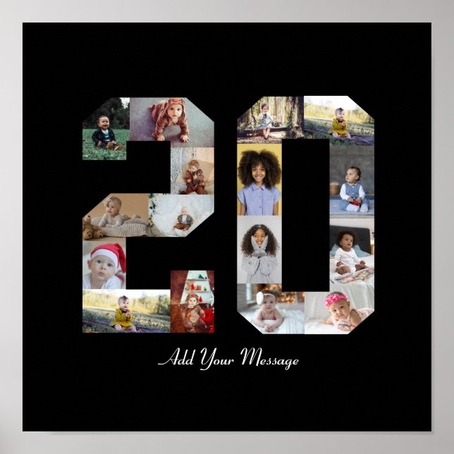 Number 20 Photo Collage Poster (Front)