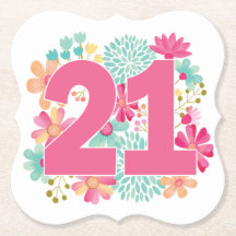 Number 21 21st Birthday Anniversary Party Paper