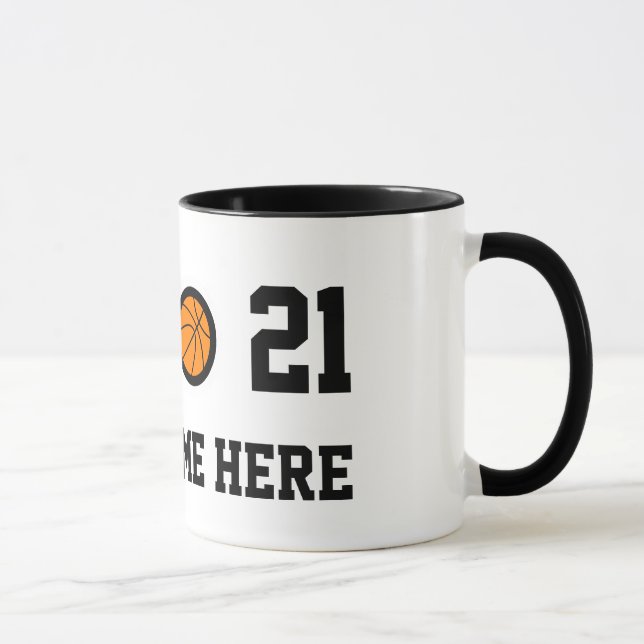 Number 21 basketball mug | Personalizable (Right)