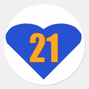 Number 21 classic round sticker