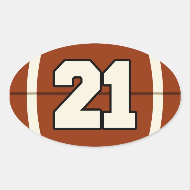 Number 21 Football Sticker (Front)