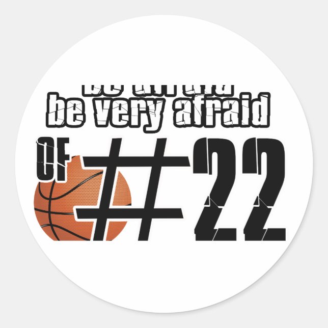 Number 22 Basketball designs Classic Round Sticker (Front)