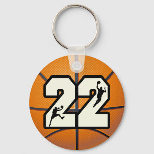 Number 22 Basketball Keychain