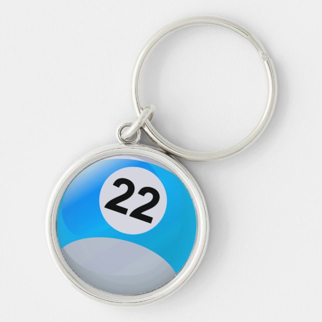 Number 22 Billiards Ball Keychain (Front)