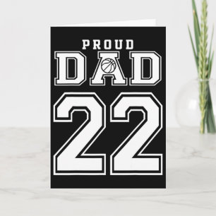 Number 22 Custom Proud Bysketbyll Dad Personalized Card