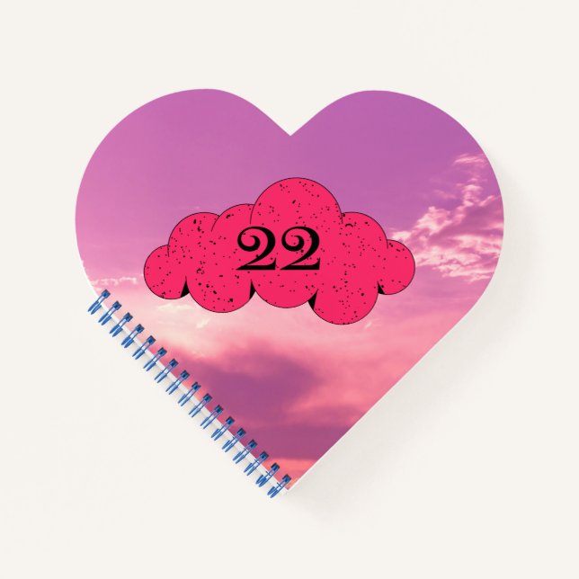 Number 22 heart journal spiral notebook  (Front)