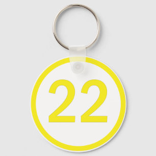 number 22 in a circle keychain