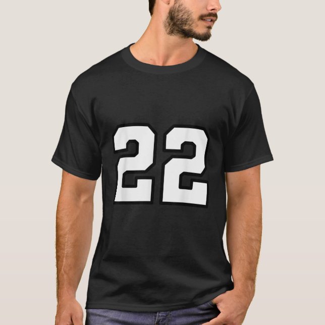 Number 22 Varsity Sports Style T Shirt (Front)