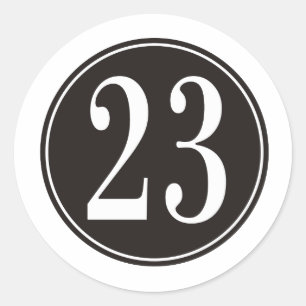 Number 23 - Black Circle (front) Classic Round Sticker