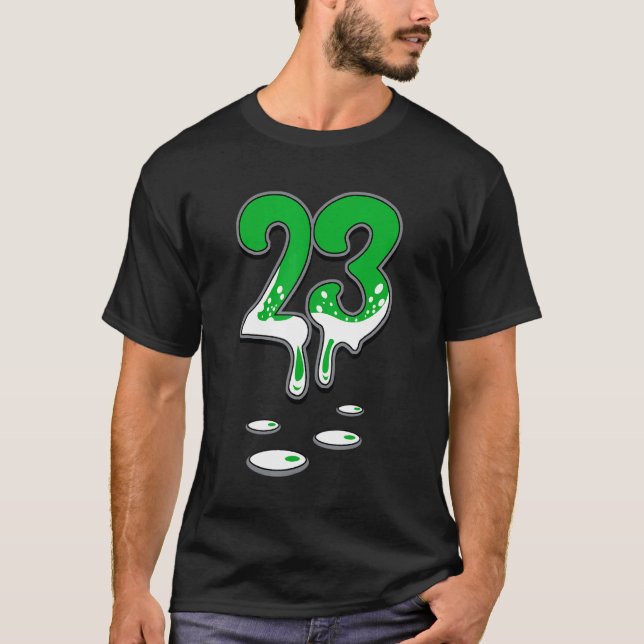 Number 23 Drip To Matching 3 Pine Green Tee Pine G (Front)