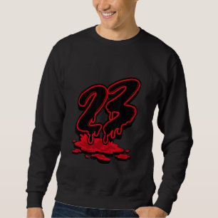 Number 23 Dripping Sneaker Match 4 Red Thunder Sweatshirt