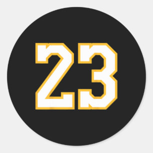 Number 23 Front And Byck Bysketbyll Jersey Purple  Classic Round Sticker