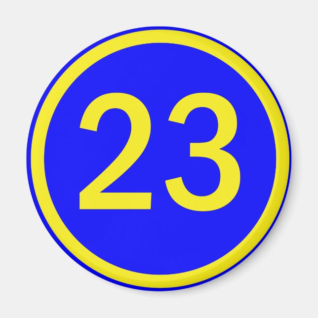 number 23 in a circle magnet (Front)