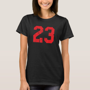 Number #23 Sports Jersey Red Distressed Vintage Lu T-Shirt