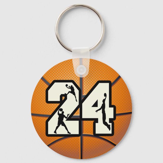 Number 24 Basketball Keychain (Front)