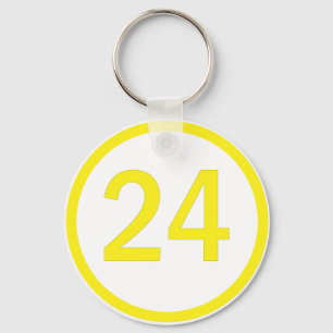number 24 in a circle keychain