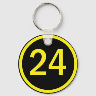 number 24 in a circle keychain