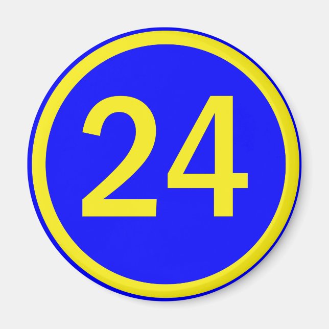number 24 in a circle magnet (Front)