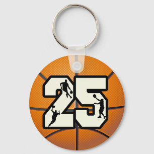 Number 25 Basketball Keychain