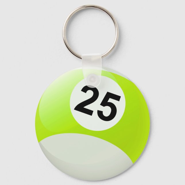 Number 25 Billiards Ball Keychain (Front)