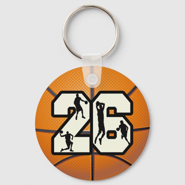 Number 26 Basketball Keychain (Front)